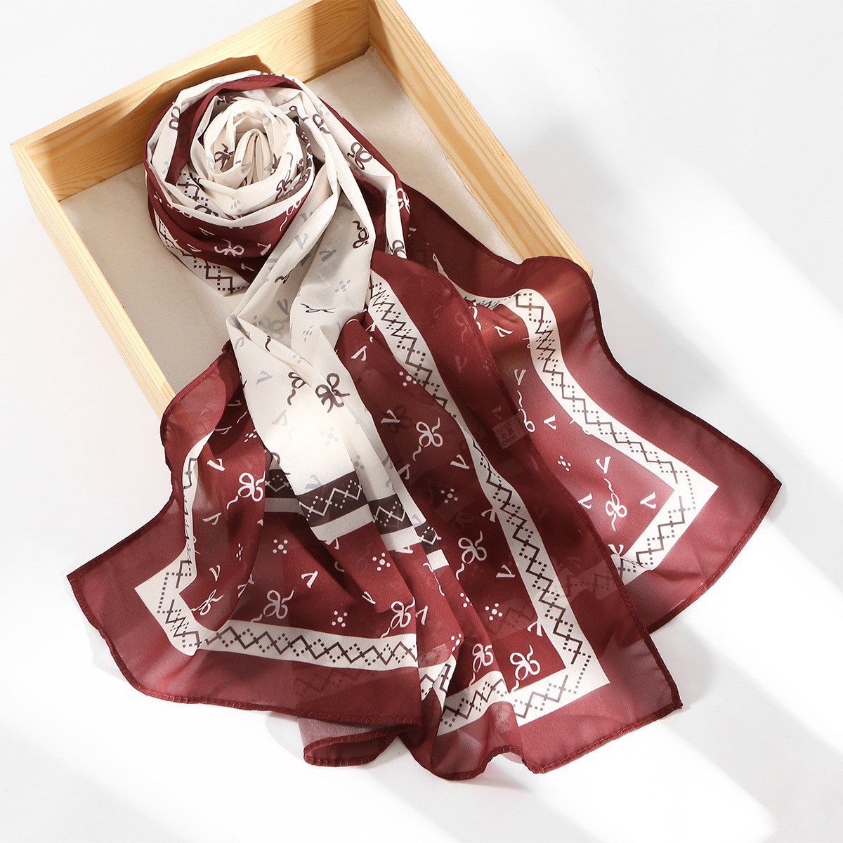 New Ethnic Fashion - 新作ホットセール デジタルプリントシフォンロングスカーフ、エスニックレディースファッション 軽量快適ターバンヘッドラップ クロスボーダー