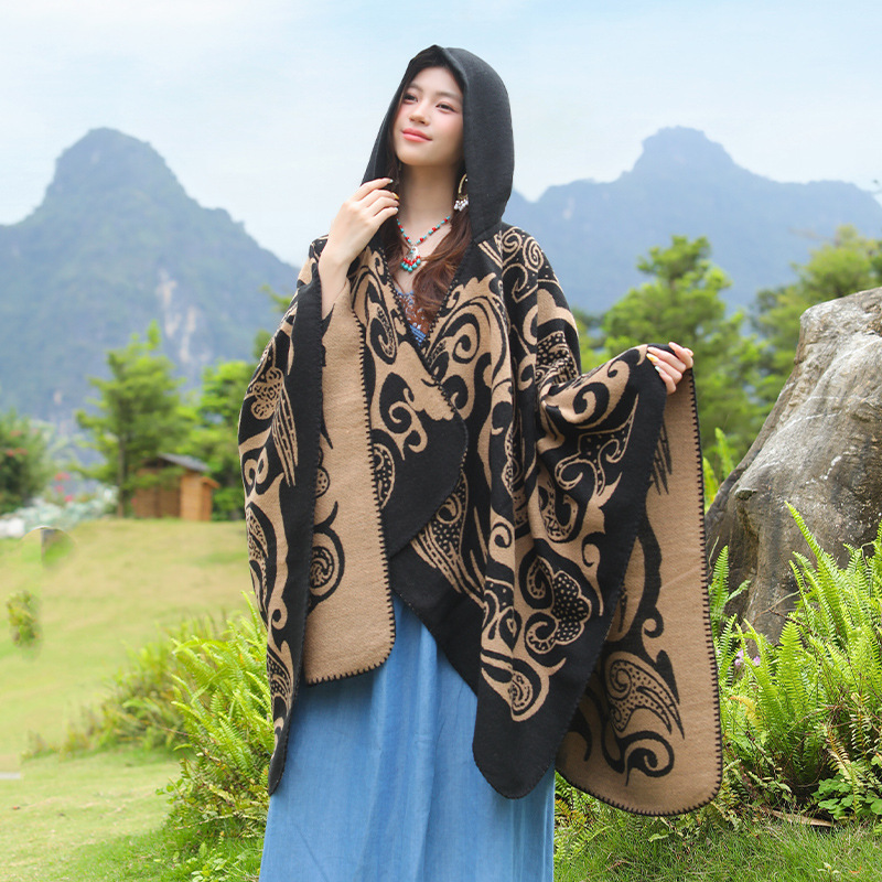 新作レディース・フード付きショール、暖かく、旅行や写真撮影に - Go Ethnic Fashion のレビューと価格