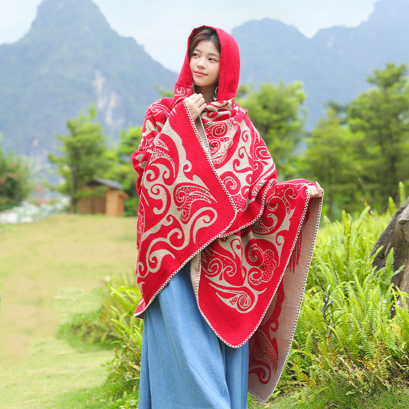 新作レディース・フード付きショール、暖かく、旅行や写真撮影に - Go Ethnic Fashion のレビューと価格