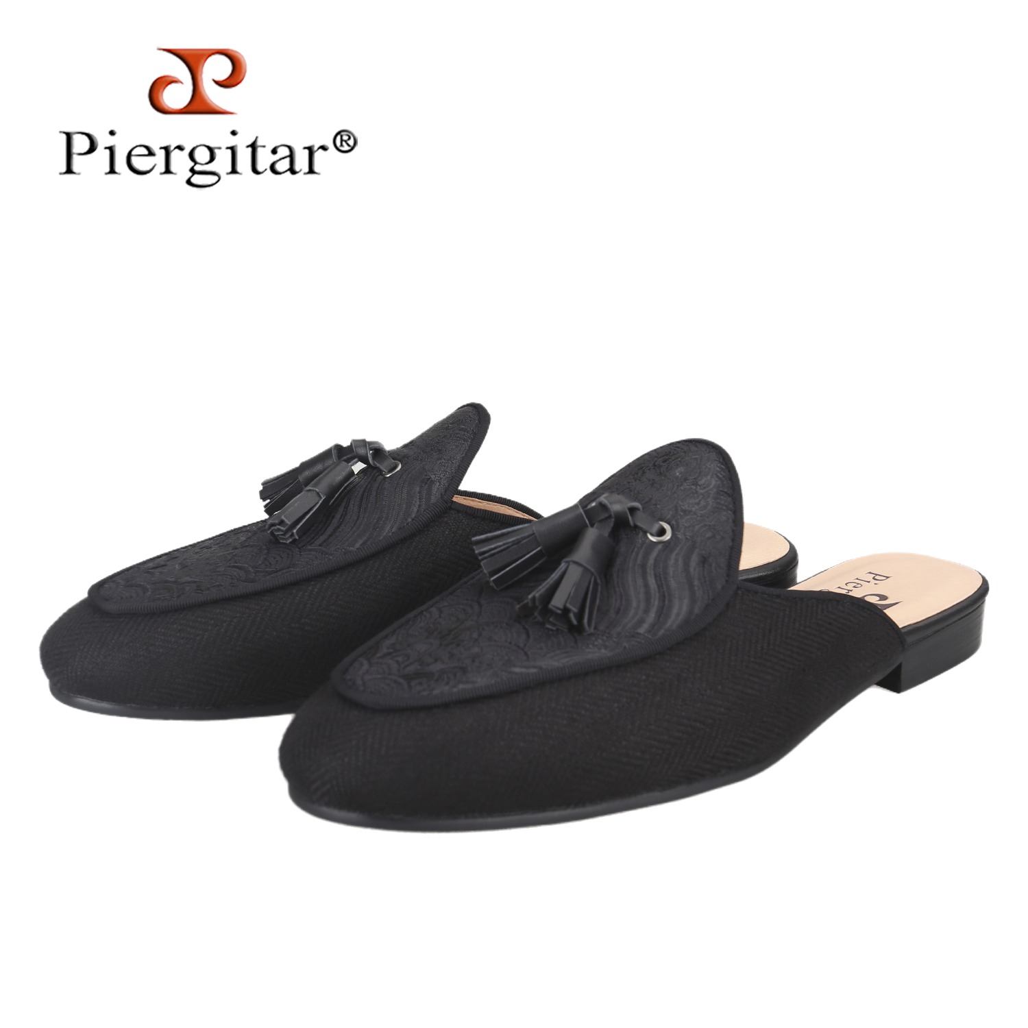 Piergitar 新中国風ブラックヘリンボーンリネンパッチ - New Ethnic Fashion のレビューと価格